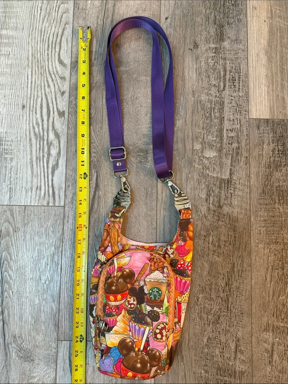 Disney Micky Mouse ears, Starbucks & Ice cream Crossbody Bag in Purples&Pink